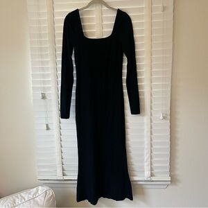 ASOS Midi Dress Black Long Sleeve Size 6